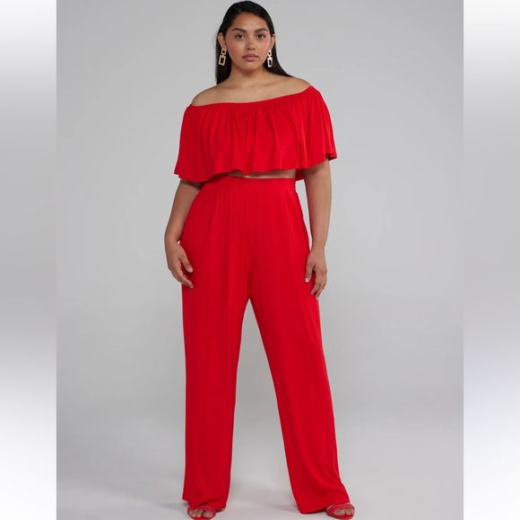 Off Shoulder Top and Wide leg pant set - Picture 6 of 9